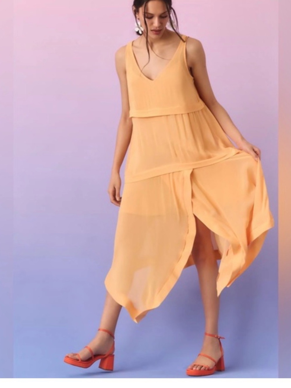 Anthropologie orange Sleeveless Dress